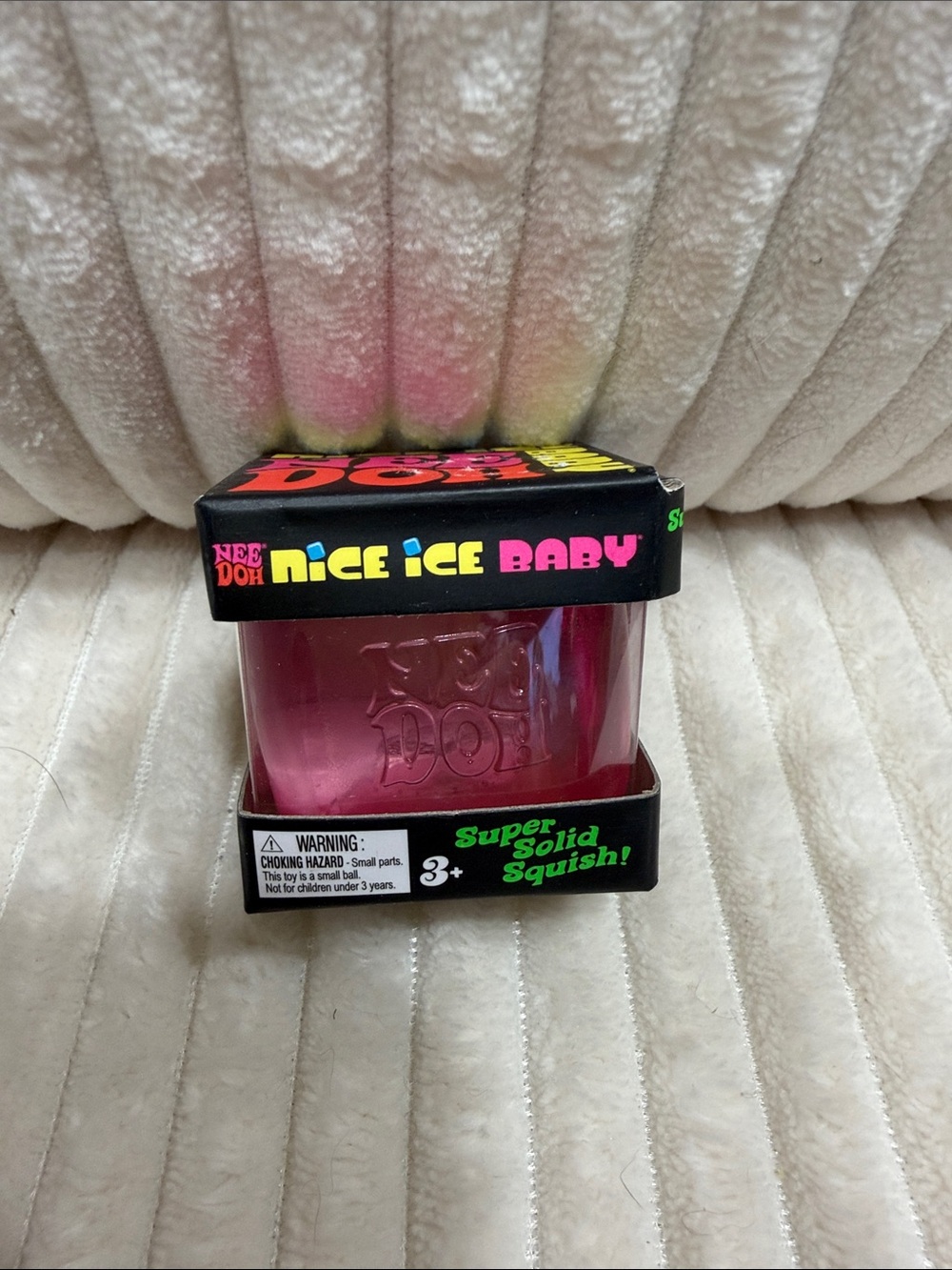 New Doh- Nice Ice Baby Pink Super Solid Squish Cube. New in box.